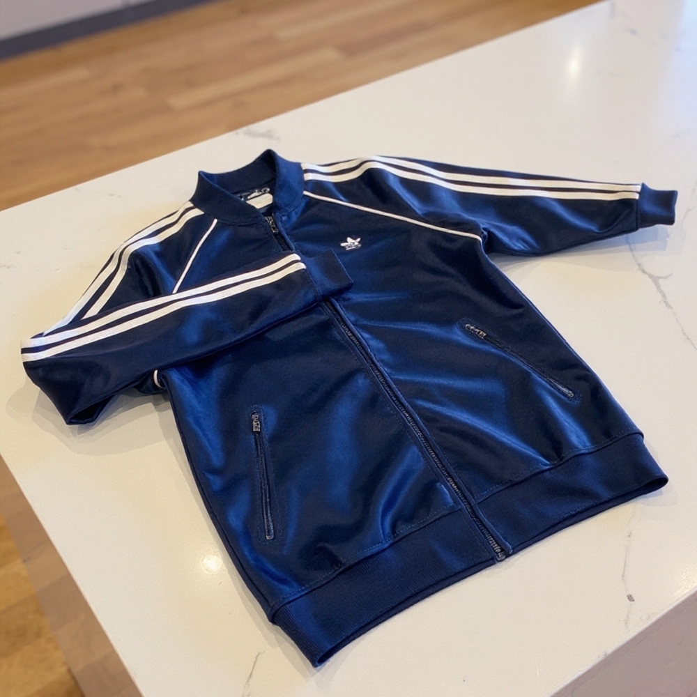 Adidas Dark Blue Jacket with White Logo